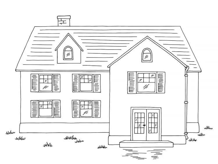 Dibujo sencillo de una casa