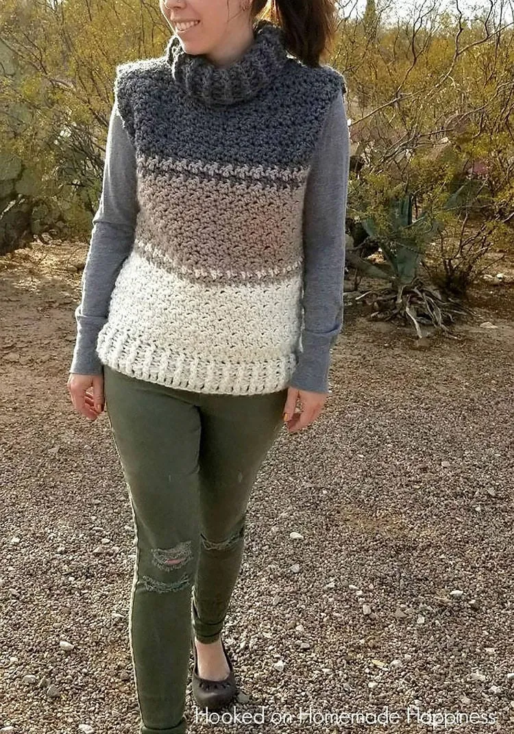 cowl sweater vest