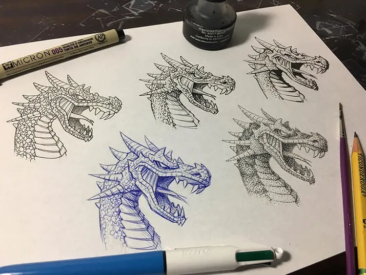 drakenkop tekeningen