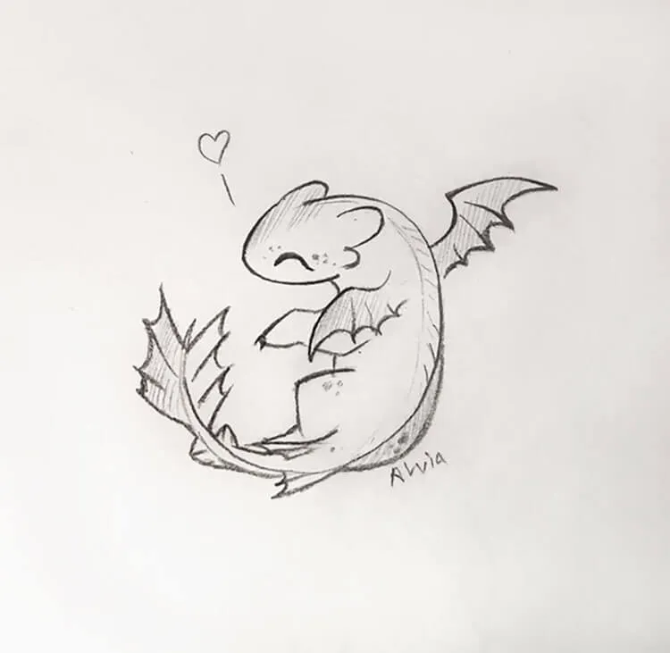 лесно рисуване на бебе дракон