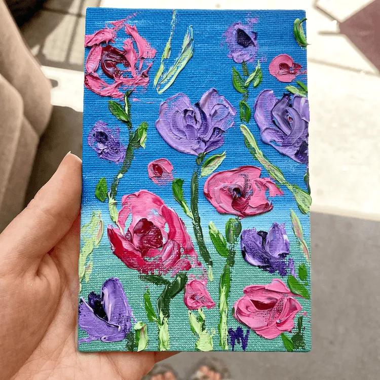 rosor målning akryl
