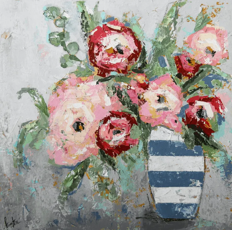 Wildblumen-Acryl-Gemälde