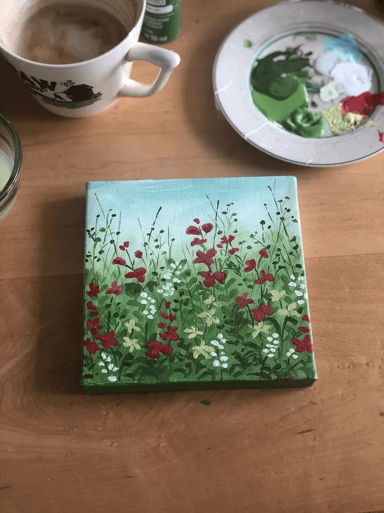 Piccolo dipinto di fiori selvatici