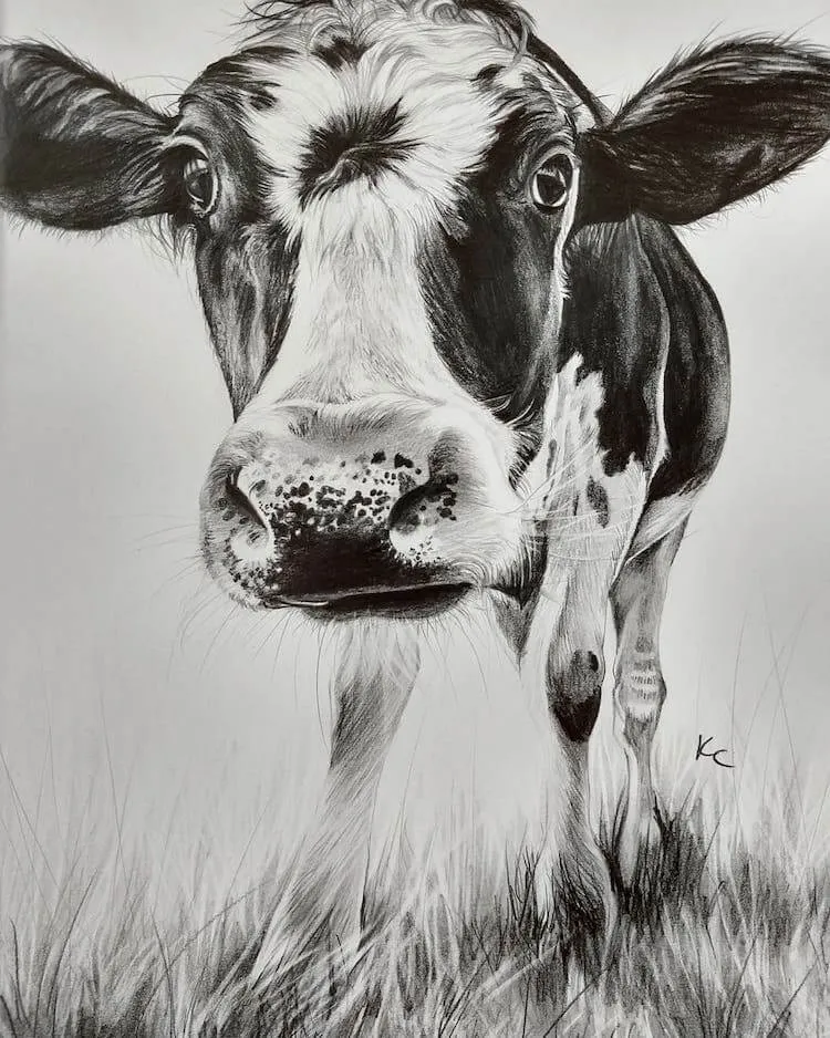 реалістичний малюнок корови