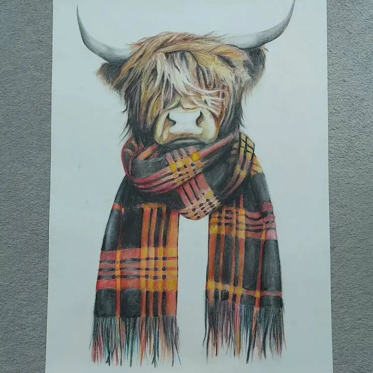 корова в шарфі