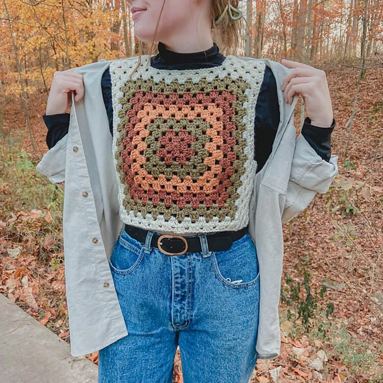 Εύκολη 70's Crochet Granny Square Vest