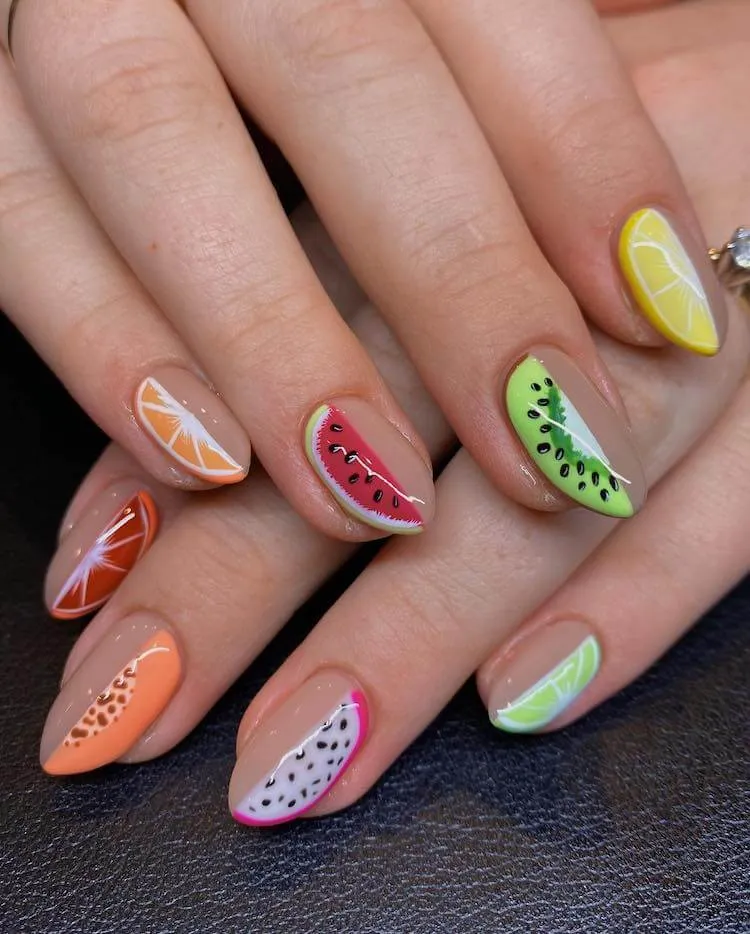 ongles acryliques fruits