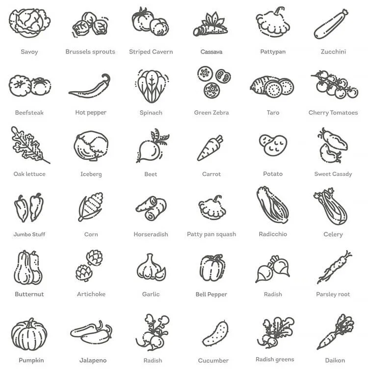 Dibujos de Verduras