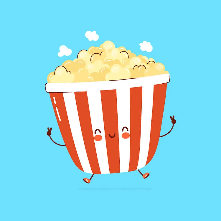 Veselá kresba s popcornom