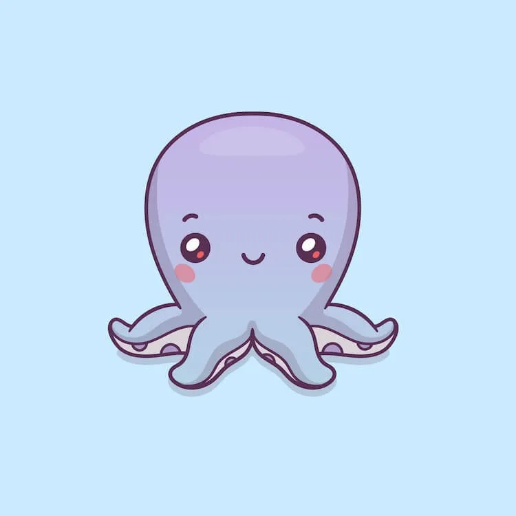 Søt blekksprut tegning