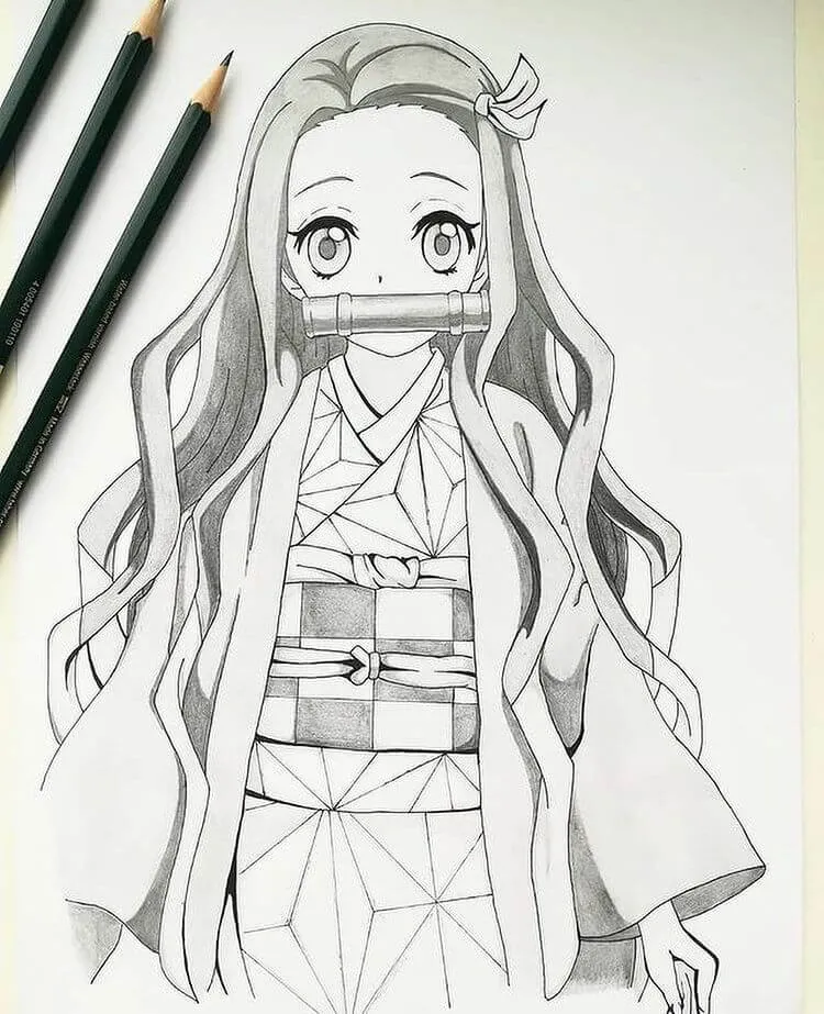 eenvoudige Nezuko tekening