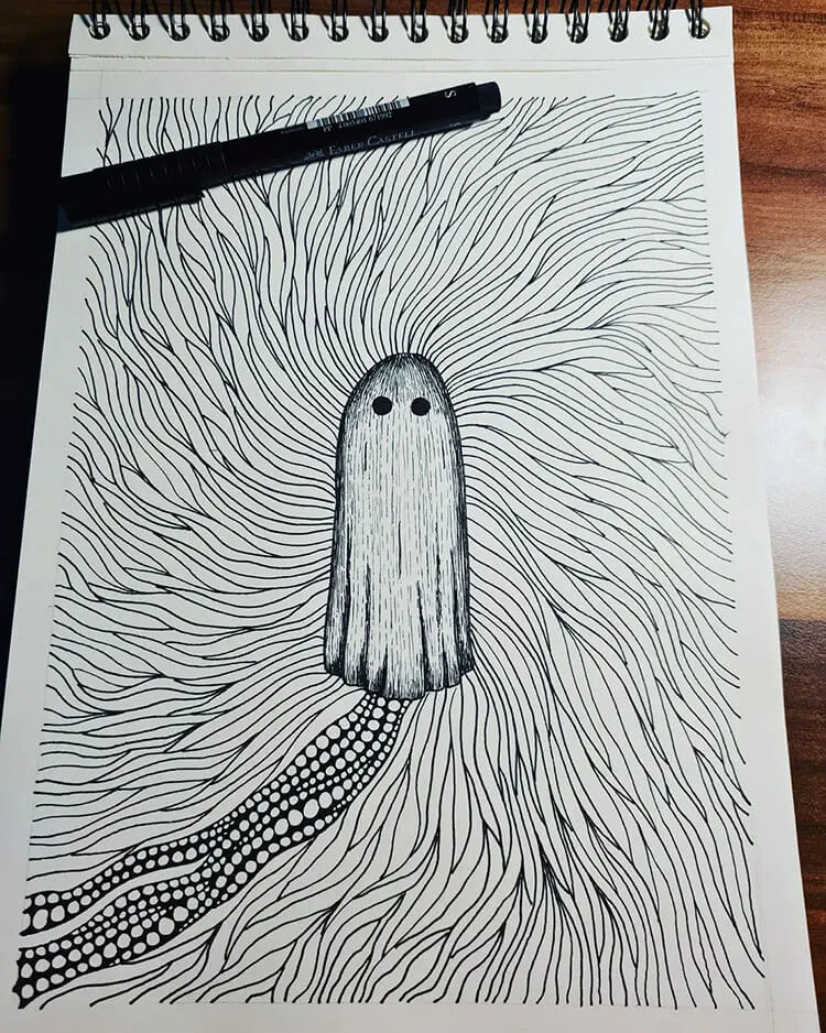 divertente disegno di un fantasma