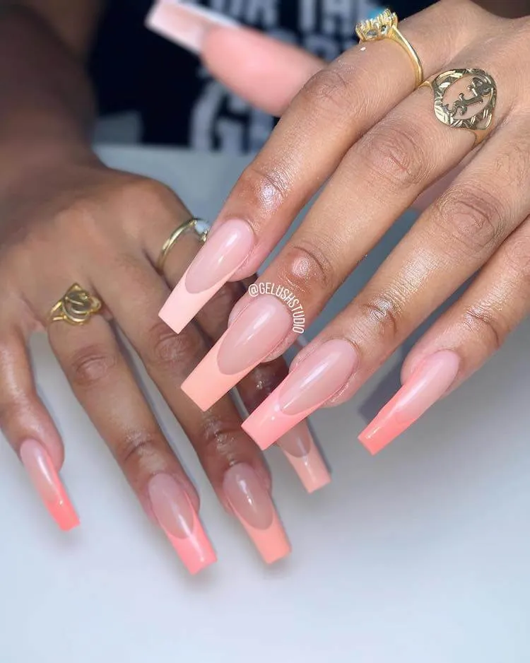 rosa ombre french tips