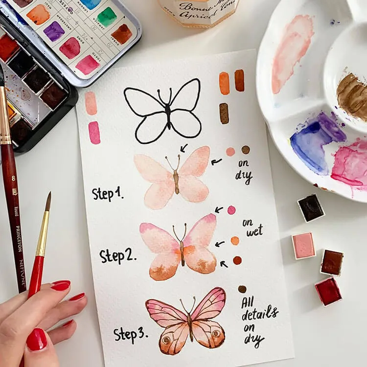 como pintar una mariposa
