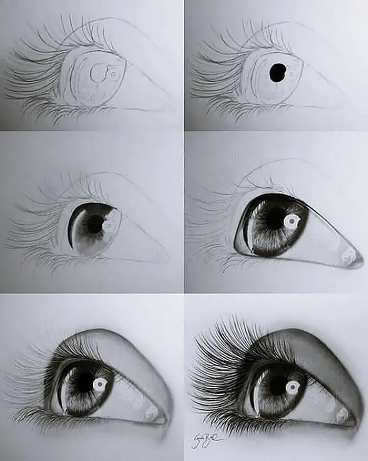 hvordan man tegner øjne