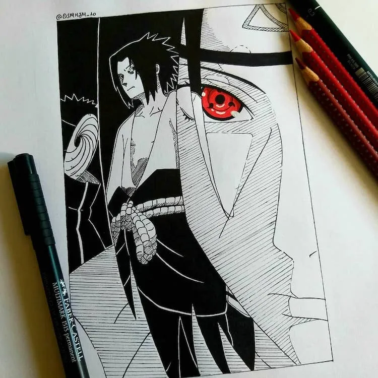 itachi și sasuke desen