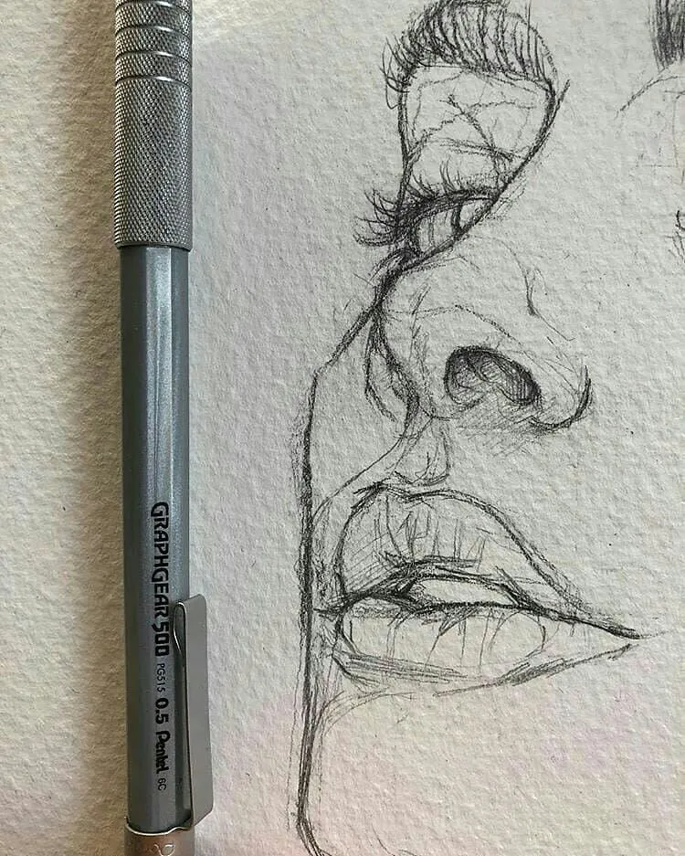 croquis rapide du visage