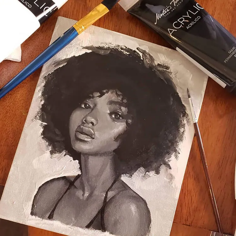 gadis kulit hitam dengan afro