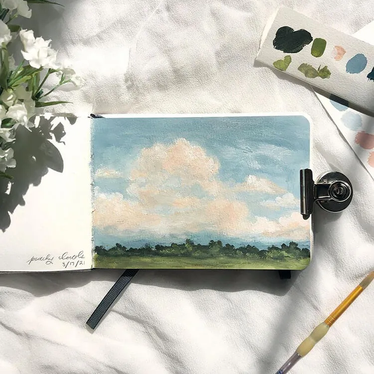 푸른 잔디와 구름