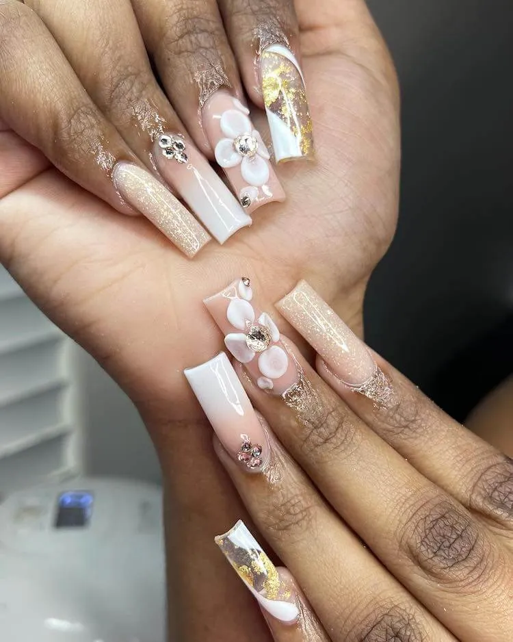 elegante bling nagels
