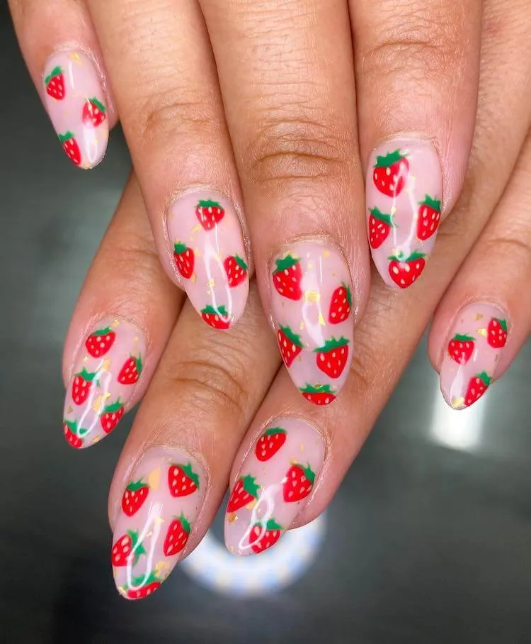 jordbær negle design