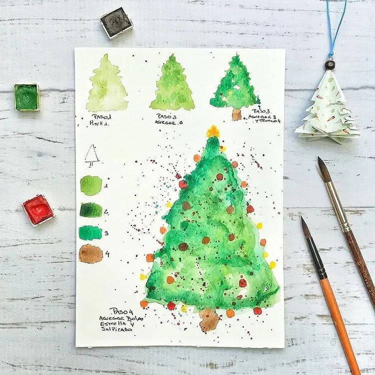 クリスマスツリーの描き方