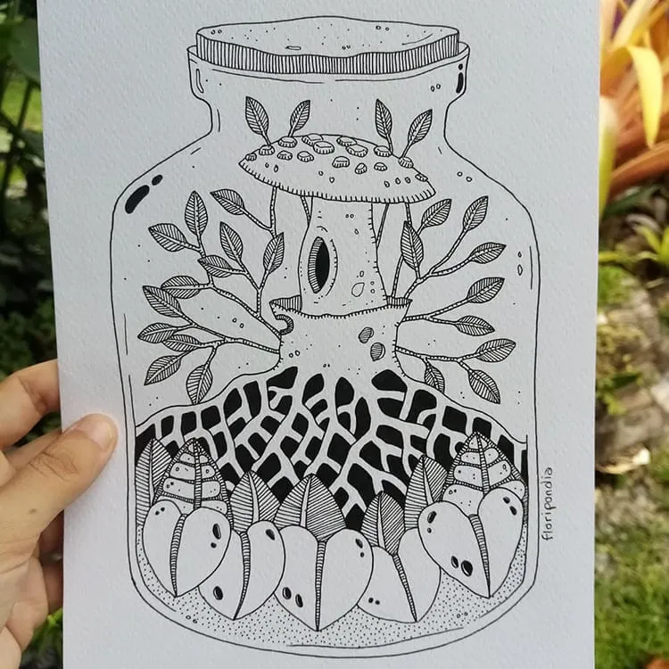 champignon dans un bocal
