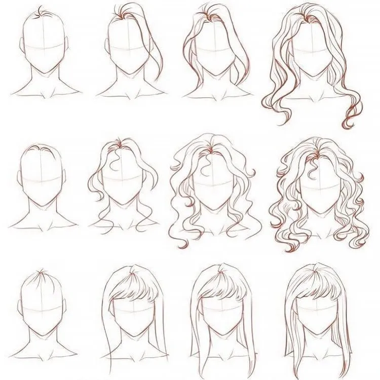 how to draw hair 10