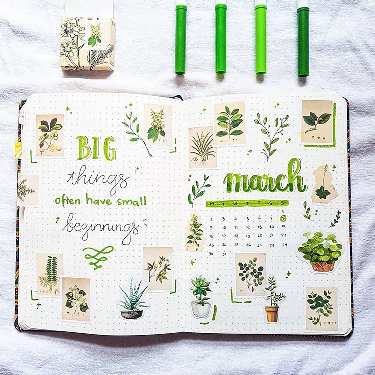 植物カレンダーのページ
