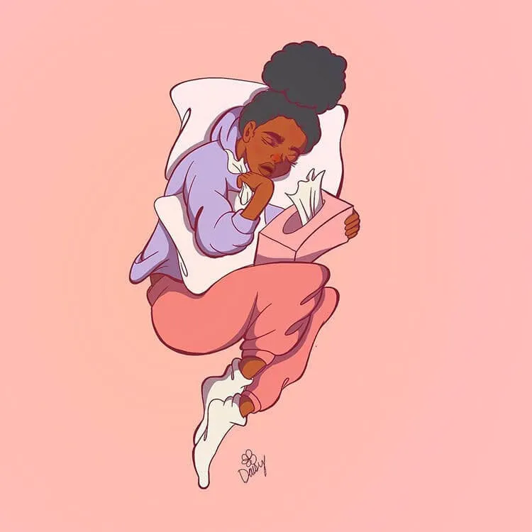 rapariga negra com lenços ilustração