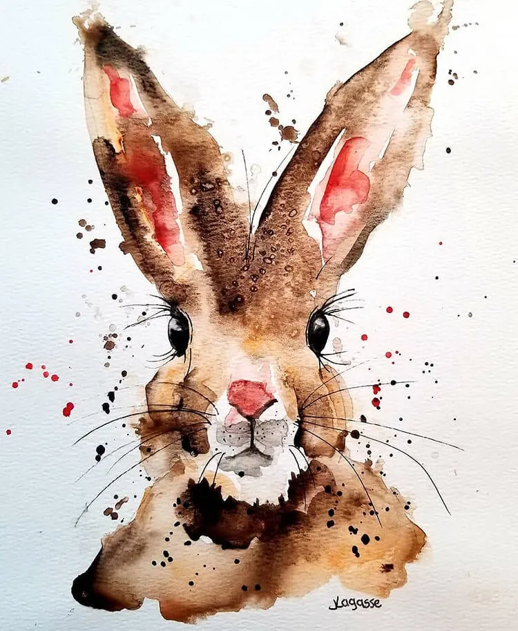 ウサギの水彩画