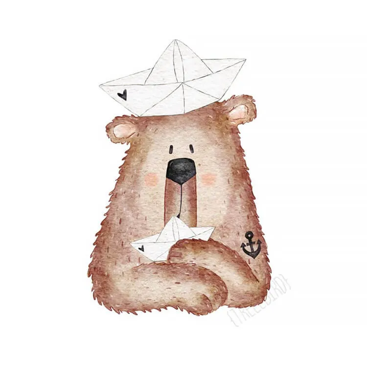 akvarel bjørn