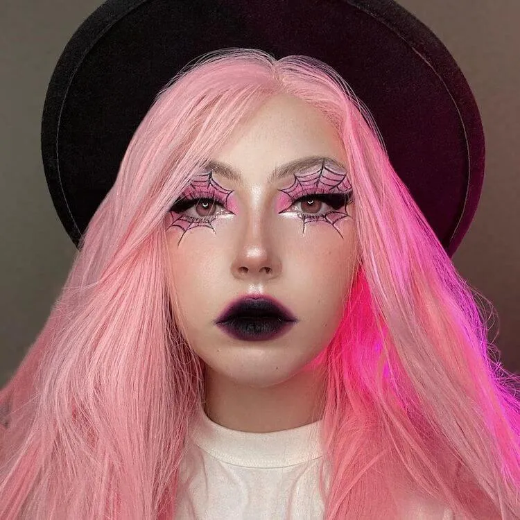 maquillaje rosa para halloween
