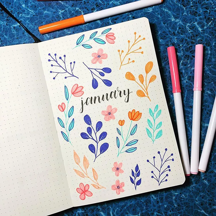 january bujo cover page 17