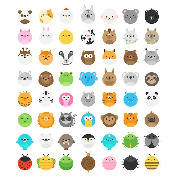 56 Assorted Animals Drawings