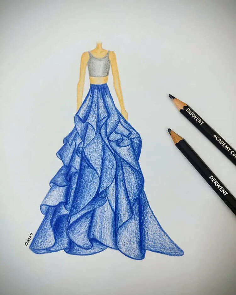 blå kjol