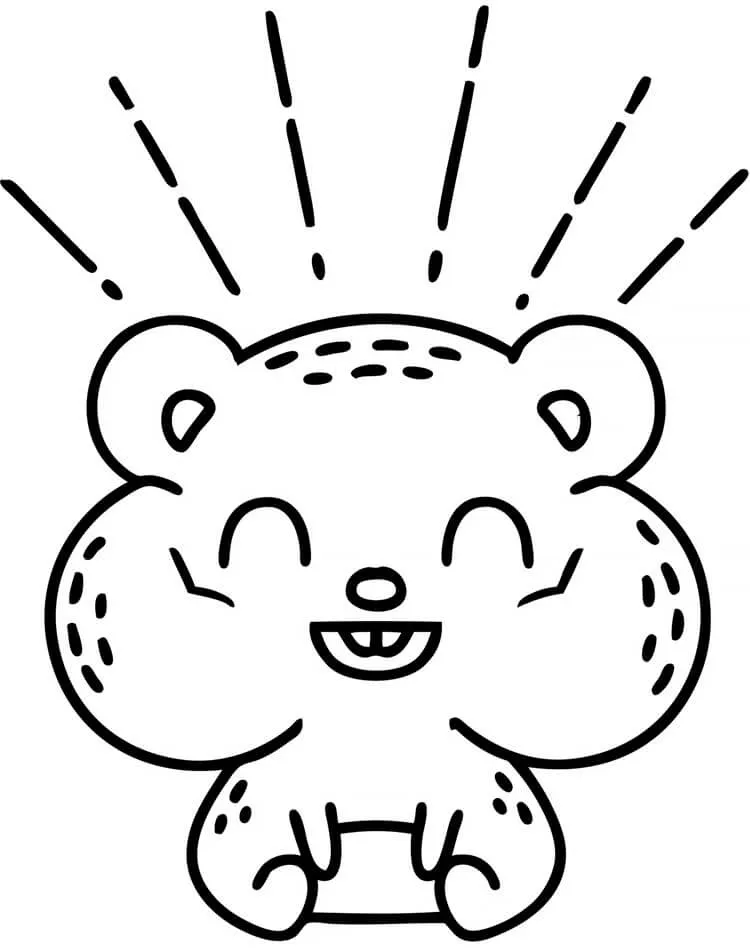 Simpel smilende hamster tegning
