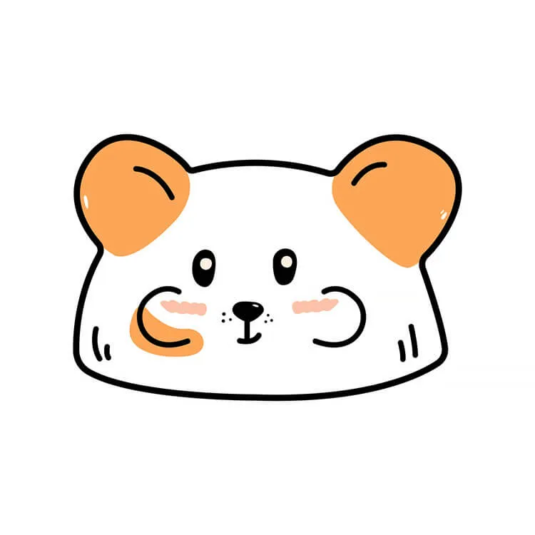 Kawaii hamster gezicht