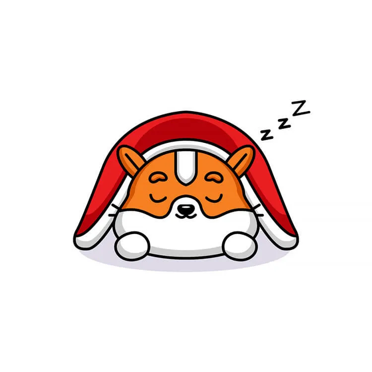 Illustration af sovende hamster