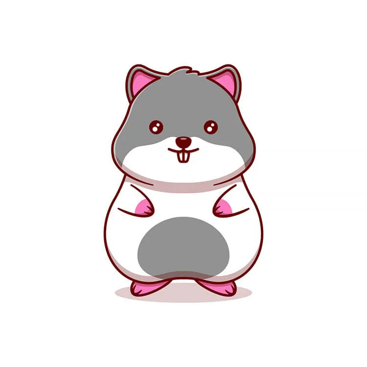 Hamster cinzento e branco