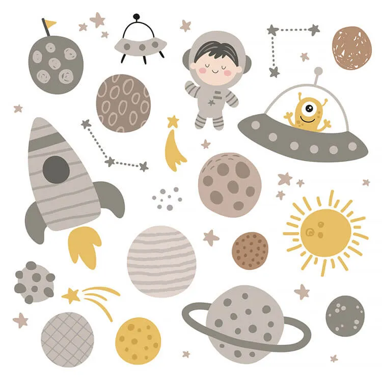Simpáticas ilustraciones de planetas
