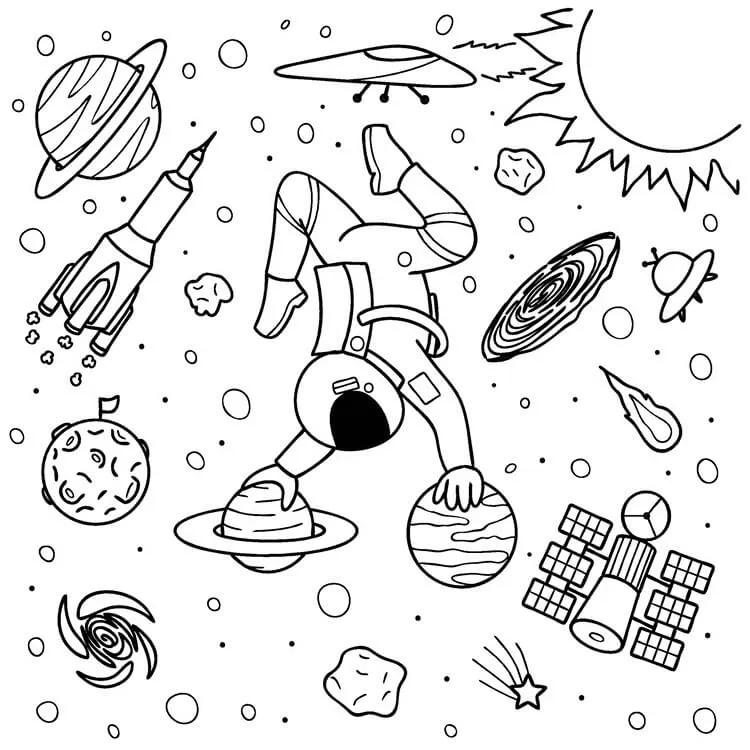 Dibujos divertidos de astronautas