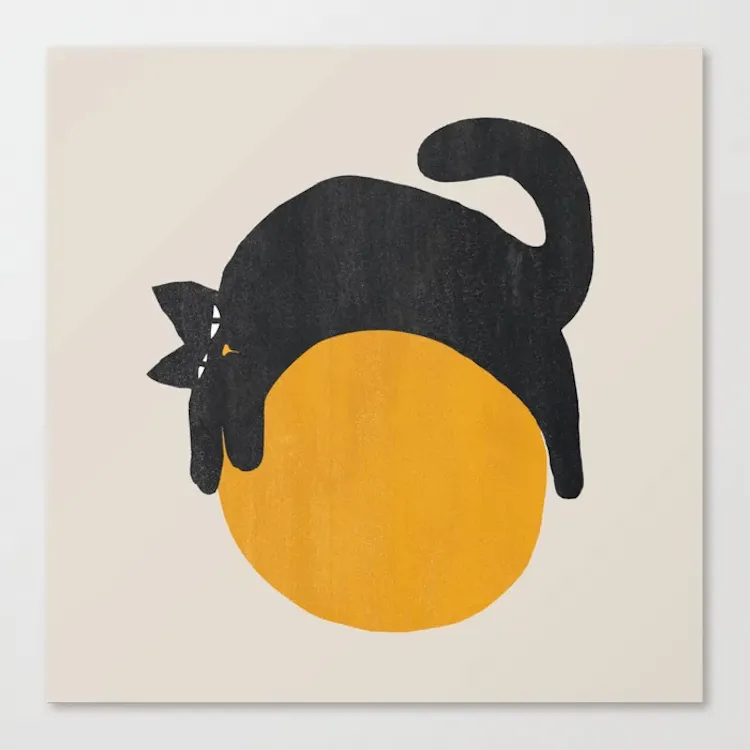 Macska a labdán festmény