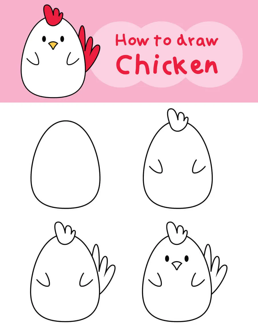 Как да нарисуваме пиле
