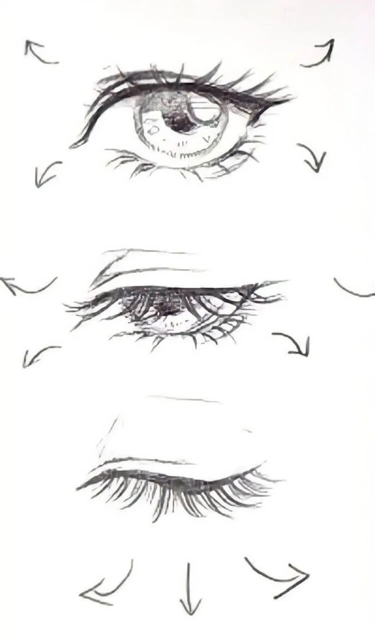 Как да нарисуваме отворени и затворени очи