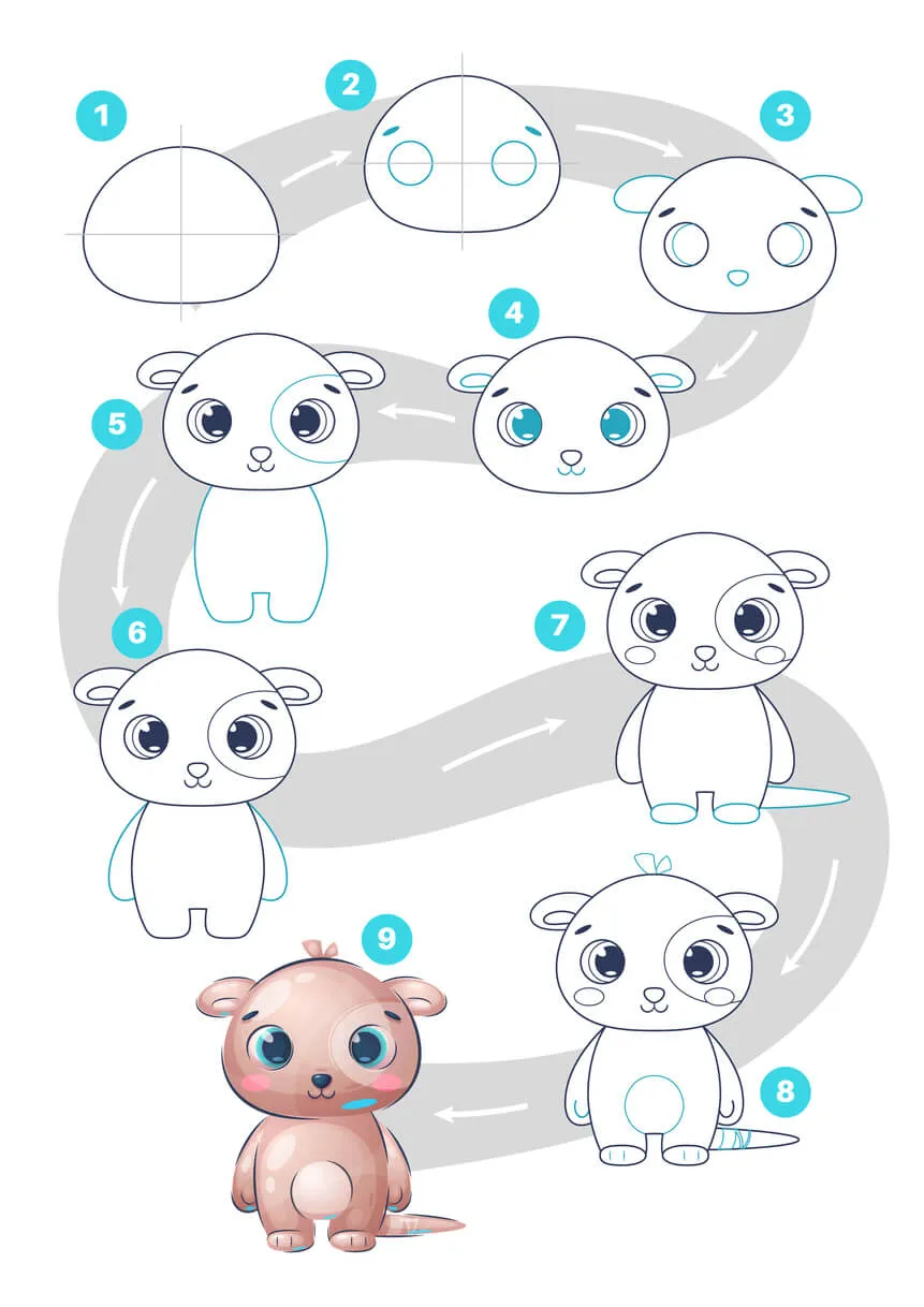 Como desenhar uma lontra de desenho animado