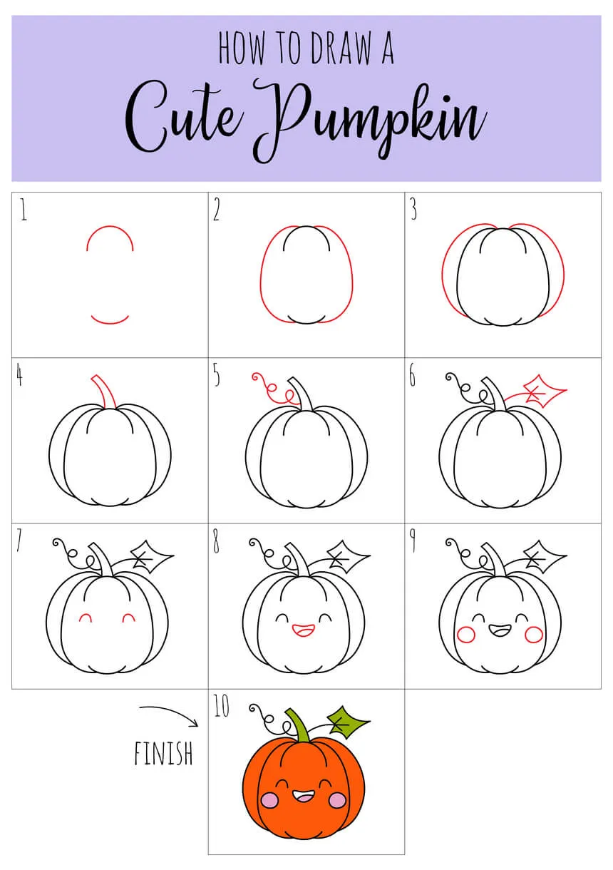 Hvordan man tegner en Cute Pumpkin