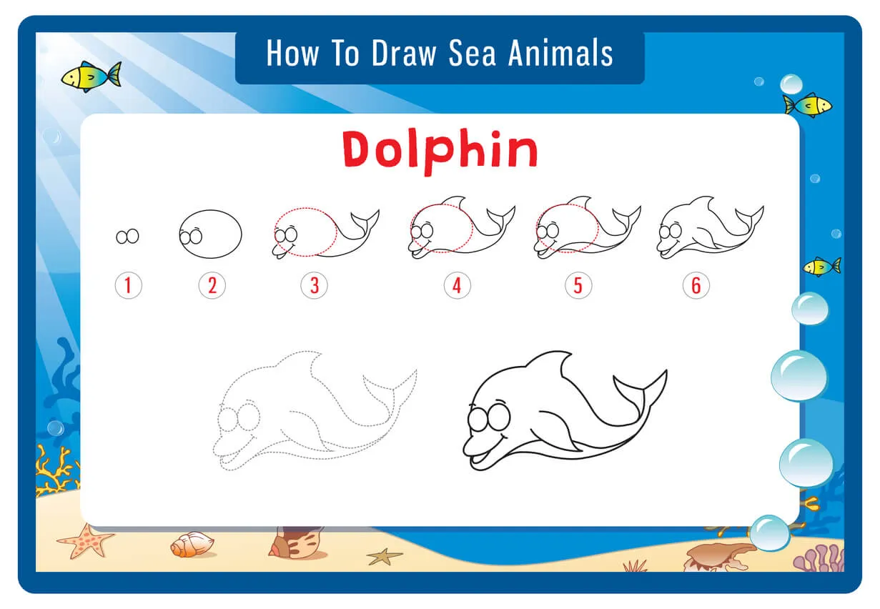 Cara Menggambar Lumba-lumba