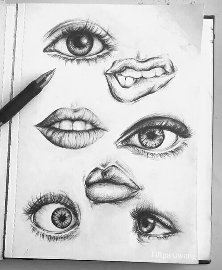瞳と唇