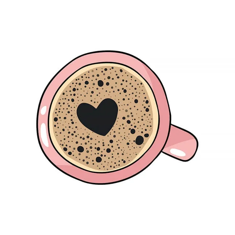 Tasse de café avec mousse en forme de coeur